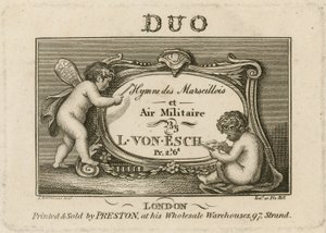 Titelplade til Hymn des Marscillois og Air Militaire af Francesco Bartolozzi