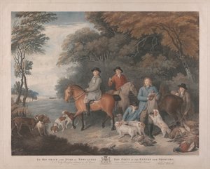Til hans nåde, hertugen af Newcastle, dette print af tilbagevenden fra skydningen af Francesco Bartolozzi