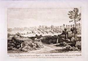 Udsigt over Hampstead Heath, Hampstead, London, 1752. af Francesco Bartolozzi