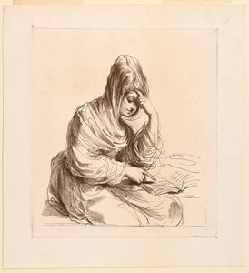 Kvinde studerer af Francesco Bartolozzi