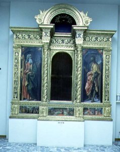 Sakramenternes Tabernakel, ca. 1484-6 (tempera på panel) (se også 94758-9) af Francesco Botticini