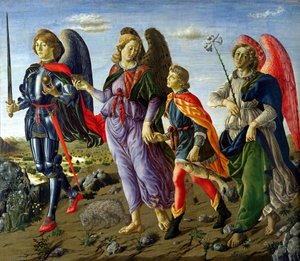 De tre ærkeengle og Tobias af Francesco Botticini
