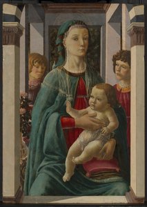 Jomfru og barn med to engle af Francesco Botticini