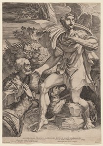 Saint Roch med en donor af Francesco Brizio, after Parmigianino