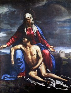 Piety, af Francesco Cozza (1605-1682), olie på lærred, 221x167 cm.