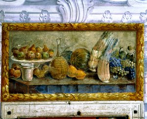 Stilleben med tidsler (fresco) af Francesco Ferrari