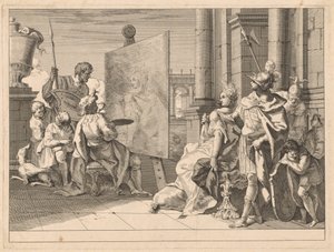 Alexander den Store og Campaspe i Apelles atelier af Francesco Fontebasso