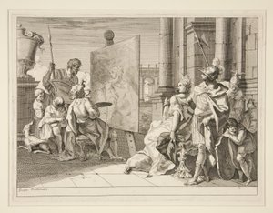 Apelles maleri Campaspe, Alexander den Stores elskerinde, et af en serie på otte tryk (Varii Baccanali et istorie