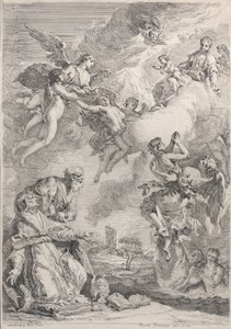 Pave Saint Gregory I befrier sjælene fra skærsilden med sine bønner, 1731.