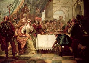 Kleopatras banket af Francesco Fontebasso