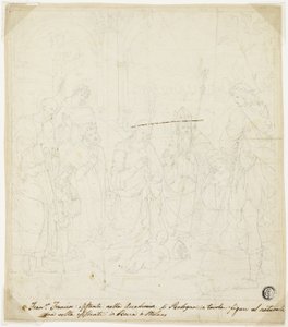 Tilbedelse af Kristusbarnet med de hellige Josef, Frans af Assisi og Augustin, med deltagelse af Anton Galeazzo Bentivoglio og Alessandro Bentivoglio af Francesco Francia