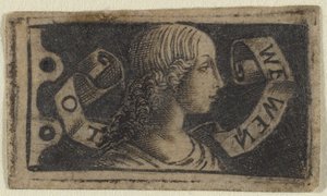 Hoved af en pige med krøllet hår af Francesco Francia