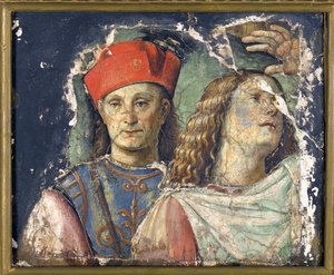 To mandlige hoveder af Frankrig, Francesco (1450-1517). Frisk, c. 1500, National Picture Gallery of Bologna
