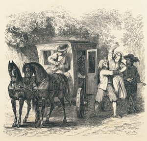 Bortførelse af Lucy, episode fra Troloved, af Alessandro Manzoni (1785-1873), illustration af Francesco Gonin (1808-1889) til 1840-udgaven