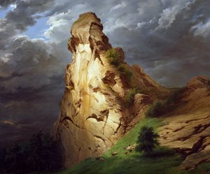 Sepay-fæstningen nær Viggiu, af Francesco Gonin (1808-1889), olie på lærred, 81x100 cm