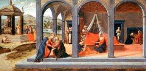 En scene fra Johannes Døberen, Detail, c1500-1540 af Francesco Granacci
