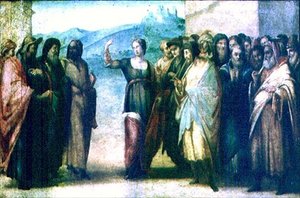 Tvisten mellem den hellige Katarina af Alexandria (panel) af Francesco Granacci