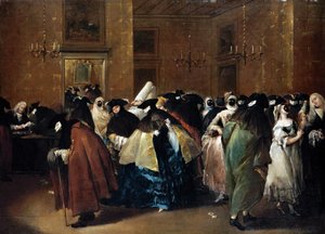 Kasino (Det reducerede) i Venedig - Guardi, Francesco (1712-1793) - Olie på lærred - 77,5x107,5 - Privat samling af Francesco Guardi