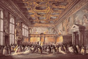 Festlig begivenhed i Dogepaladset af Francesco Guardi