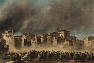 Branden i San Marcuola-kvarteret af Francesco Guardi