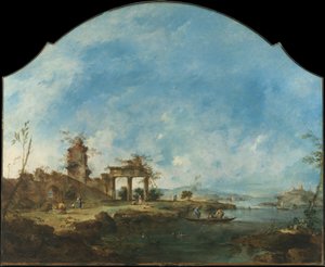 Fantastisk Landskab, c.1765 af Francesco Guardi