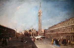 Piazza San Marco (olie på lærred) af Francesco Guardi