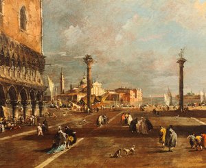 Piazza San Marco mod San Giorgio Maggiore, af Francesco Guardi (1712-1793), olie på lærred, 45x72 cm af Francesco Guardi