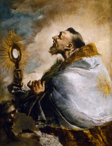 Helgen i tilbedelse af den hellige eukaristi eller den hellige Norbert i ekstase af Francesco Guardi