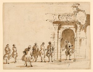 Skitse til en reception på Palazzo Surian af Francesco Guardi