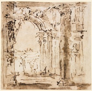 Skitse af labyrinten af Villa Pisani af Francesco Guardi