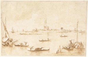Fæstningen San Andrea fra lagunen af Francesco Guardi
