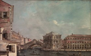 Canal Grande over Rialto, ca. 1760 (olie på lærred) af Francesco Guardi