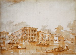 Canal Grande med Ca" Pesaro af Francesco Guardi