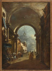Udsigt gennem en port af Francesco Guardi