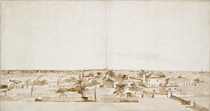 Udsigt over Villa Loredans have, midten af det 18. århundrede af Francesco Guardi