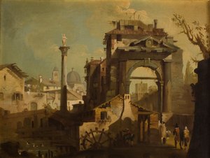Udsigt over en italiensk by af Francesco Guardi