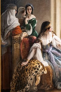 Giorgio Cornaro, sendt til Cypern af Republikken Venedig, informerer dronning Caterina Cornaro, en af hans slægtninge, at hun ikke længere er ejer af hendes regeringstid, da løvestandarden vinker på øens fæstning af Francesco Hayez