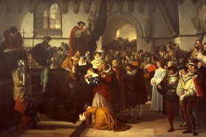 Mary Queen of Scots bliver ført til stilladset af Francesco Hayez