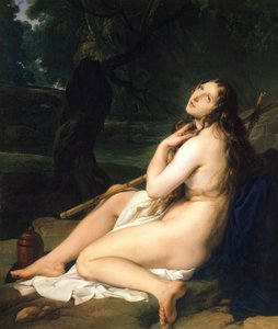 Penitent Saint Mary Magdalene, af Francesco Hayez (1791-1882), olie på lærred af Francesco Hayez