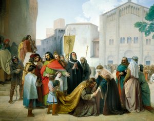 Forsoning af Otto II med hans mor Adelaide af Bourgogne af Francesco Hayez