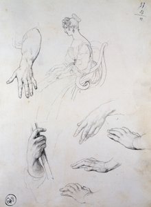 Studie til Portræt af Cristina Trivulzio Belgiojoso af Francesco Hayez