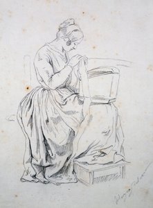 Studie til portræt af hans kone af Francesco Hayez