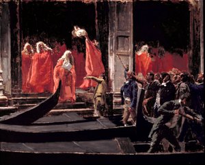 Sidste seance af Republikken Venedigs senat på tidspunktet for dets indtræden i Kongeriget Italien i 1866 Maleri af Francesco Jacovacci (1838-1908) Rom, Galleria Nazionale d
