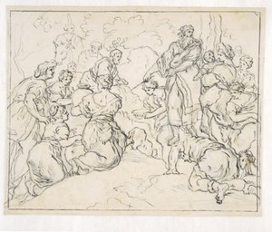 Moses slår klippen af Francesco La Marra