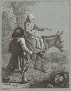 Dreng og pige med et æsel, 1764.