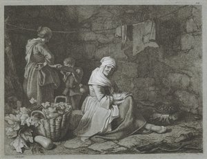 Indvendig stuehus Hyrdescener (serietitel) af Francesco Londonio