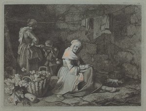 Interiør af et hus af Francesco Londonio