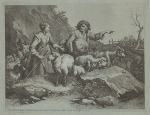 Bondemand med sæk og to hyrdeinder, efter 1765. af Francesco Londonio
