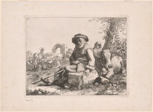 Planche 11, fra sættet med 12 pastoralscener af Francesco Londonio