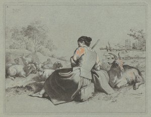 Siddende Hyrdinde af Francesco Londonio